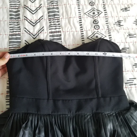 bebe Black Strapless Tiered Mini Dress - Picture 13 of 15